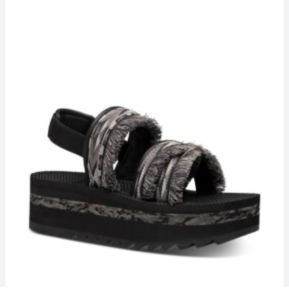 Teva Black and Gray Platform Sandals